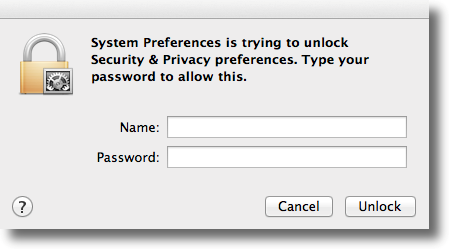 Unlock System Preferences